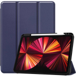Just in case Tri-Fold + Penhouder Apple iPad Pro 11 inch/iPad Air (2020) Book Case - Blauw
