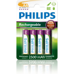Philips Oplaadbare Batterijen Aa/hr6 1,2 Volt 2500 Mah 4 Stuks