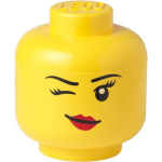 Lego Opbergbox Head Girl Winking Small - Geel