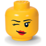 Lego Opbergbox Head Girl Winking Large - Geel