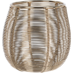 Bellatio Design Metalen Design Windlicht/kaarsenhouder 9.5 Cm - Windlichten - Goud