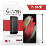 2-pack Bmax Samsung Galaxy S21 Ultra Screenprotector - Glass - Full Cover 5d - Black