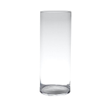 Transparante Home-basics Cylinder Vorm Vaas/vazen Van Glas 60 X 19 Cm - Vazen