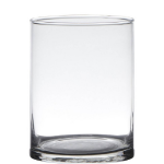 Transparante Home-basics Cylinder Vorm Vaas/vazen Van Glas 15 X 12 Cm - Vazen