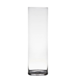 Transparante Home-basics Cylinder Vorm Vaas/vazen Van Glas 50 X 15 Cm - Vazen
