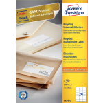 Avery Etiket Ilk 70x36mm Recycled 100 Vel 24 Etiketten Per Vel - Wit