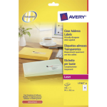 Avery Laseretiket 99,1x38,1mm Transparant 25 Vel 14 Etiketten Per Vel