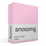 Snoozing - Katoen-satijn - Laken - Eenpersoons - 150x260 - - Roze