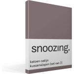 Snoozing Katoen-satijn Kussenslopen (Set Van 2) - 100% Katoen-satijn - 40x60 Cm - Kindermaat - Taupe
