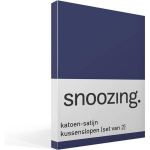 Snoozing Katoen-satijn Kussenslopen (Set Van 2) - 100% Katoen-satijn - 40x60 Cm - Kindermaat - Navy - Blauw