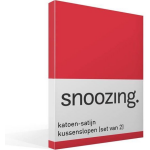 Snoozing Katoen-satijn Kussenslopen (Set Van 2) - 100% Katoen-satijn - 40x60 Cm - Kindermaat - - Rood