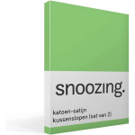Snoozing Katoen-satijn Kussenslopen (Set Van 2) - 100% Katoen-satijn - 40x60 Cm - Kindermaat - Lime - Groen