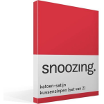 Snoozing Katoen-satijn Kussenslopen (Set Van 2) - 100% Katoen-satijn - 50x70 Cm - - Rood