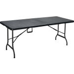 Erro Vouwbare Campingtafel - Kunststof - Houtlook - Zwart