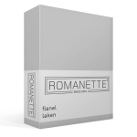 Romanette Flanel Laken - 100% Geruwde Flanel-katoen - Lits-jumeaux (240x260 Cm) - Off-white - Grijs