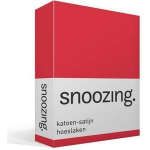 Snoozing - Katoen-satijn - Hoeslaken - 160x210 - - Rood