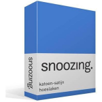 Snoozing - Katoen-satijn - Hoeslaken - 180x220 - Meermin - Blauw
