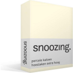 Snoozing - Hoeslaken - Percale Katoen - Extra Hoog - 160x200 - Ivoor - Wit