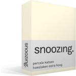 Snoozing - Hoeslaken - Percale Katoen - Extra Hoog - 180x210 - Ivoor - Wit