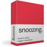 Snoozing - Katoen-satijn - Topper - Hoeslaken - 160x210 - - Rood