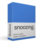 Snoozing - Katoen-satijn - Topper - Hoeslaken - 200x200 - Meermin - Blauw