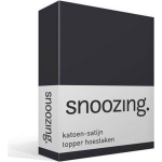 Snoozing - Katoen-satijn - Topper - Hoeslaken - 200x200 - Antraciet - Grijs