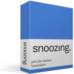 Snoozing - Hoeslaken -200x220 - Percale Katoen - Meermin - Blauw