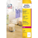 Avery Transparante Crystal Clear Etiketten Ft 21 X 29,7 Cm, 25 Etiketten, 1 Per Blad