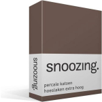 Snoozing - Hoeslaken - Percale Katoen - Extra Hoog - 100x200 - Taupe - Bruin