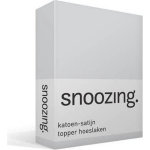 Snoozing - Katoen-satijn - Topper - Hoeslaken - 140x200 - - Grijs