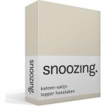 Snoozing - Katoen-satijn - Topper - Hoeslaken - 100x220 - Ivoor - Wit