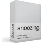 Snoozing - Katoen-satijn - Topper - Hoeslaken - 90x210 - - Grijs