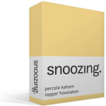 Snoozing Percale Katoen Topper Hoeslaken - 100% Percale Katoen - Lits-jumeaux (160x210 Cm) - - Geel