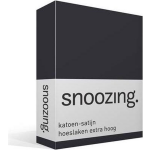 Snoozing - Katoen-satijn - Hoeslaken - Extra Hoog - 160x210 - Antraciet - Grijs