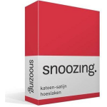 Snoozing - Katoen-satijn - Hoeslaken - 80x220 - - Rood