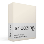 Snoozing - Katoen-satijn - Topper - Hoeslaken - 180x200 - Ivoor - Wit
