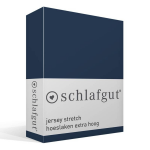 Schlafgut Jersey Stretch Hoeslaken Extra Hoog - 1-persoons (90/100x190/220 Cm) - Blauw