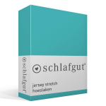 Schlafgut Jersey Stretch Hoeslaken - 95% Gebreide Katoen - 5% Elastan - 2-persoons (120/130x200/220 Cm) - - Turquoise