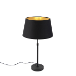QAZQA Tafellamp met kap met goud 35 cm - Parte - Zwart