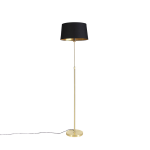 QAZQA Vloerlamp goud/messing mete kap 45 cm verstelbaar - Parte - Zwart