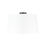 QAZQA Plafondlamp mat met witte kap 45 cm - Combi - Zwart
