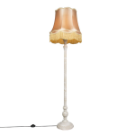 QAZQA Vloerlamp grijs met Granny kap goud - Classico - Geel