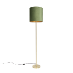 QAZQA Botanische vloerlamp messing mete kap 40 cm - Simplo - Groen