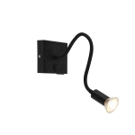 QAZQA Moderne flexibele wandlamp USB - Zeno - Zwart