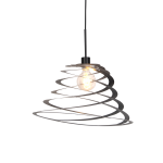 QAZQA Design hanglamp met spiraal kap 50 cm - Scroll - Zwart