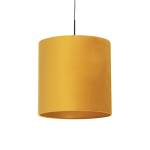 QAZQA Hanglamp met velours kap met goud 40 cm - Combi - Geel