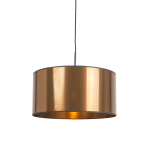 QAZQA Art Deco hanglamp wit met koperen kap 50 cm - Combi 1