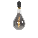 QAZQA Hanglamp incl. A165 spiraal filament smoke glas - Cavalux - Zwart