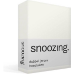 Snoozing - Dubbel Jersey - Hoeslaken - Eenpersoons - 80/90x200 Cm - Ivoor - Wit