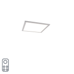 QAZQA Plafondlamp staal 40 cm incl. LED en afstandsbediening - Liv